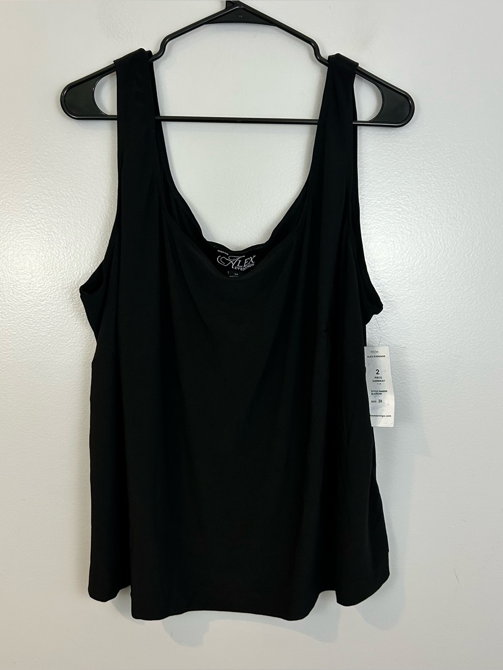 NWT Alex Evening Black Sleeveless Classic Tank Size 3X